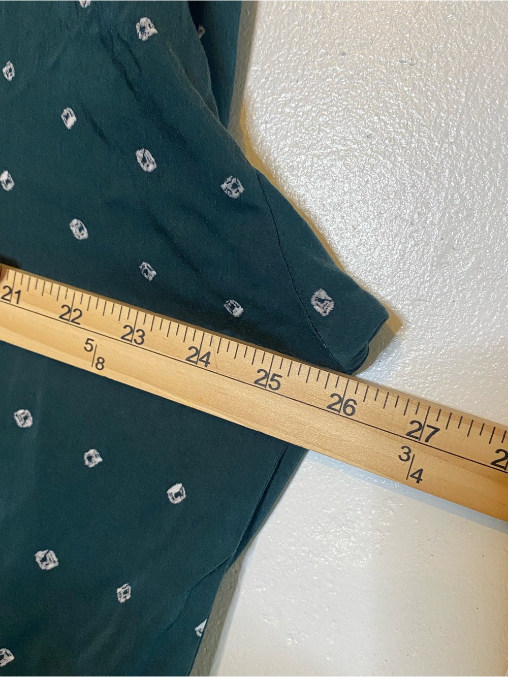 PureJill 100% Lenzing Emerald Green White Print 3/4 Sleeve Pocket Tunic Top - Picture 6 of 8